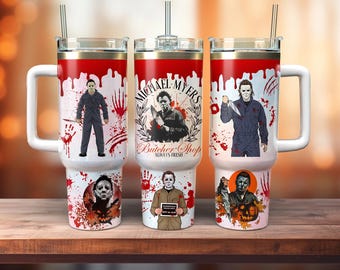 Horror Killers 40oz Tumbler Wrap Png, Halloween Characters 2 pieces 40oz Wrap Png, Movie Characters 40oz Tumbler Png, Sublimation Designs