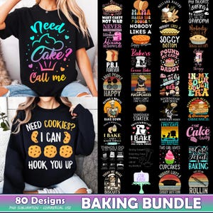Paquete de 80 diseños de repostería (en formato PNG), cocina (en formato PNG), cocina divertida (en formato PNG), diseño de cocinero (en formato PNG), uso comercial
