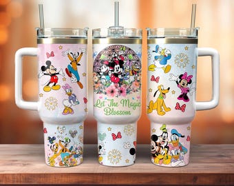 Envoltura para vaso de 40 oz con personajes de dibujos animados (PNG), 2 piezas de envoltura de 40 oz con ratón de dibujos animados (PNG), Vaso de 40 oz con películas de dibujos animados (PNG), Diseños de sublimación