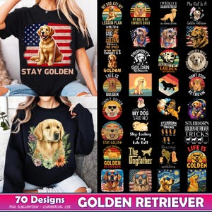 70 Designs Golden Retriever Bundle Png, Pet Lover Gift, Cute Golden Retriever Png, Funny Golden Retriever Png,Cute Puppy Png,Commercial Use