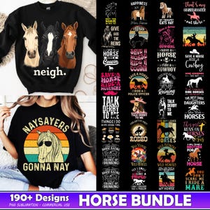 190+ Designs Horse PNG Bundle, Western Horse Png, Boho Wild Horse Png, Animal Farm Png, Cute Horse Png, Horse Quotes Png, Commercial Use