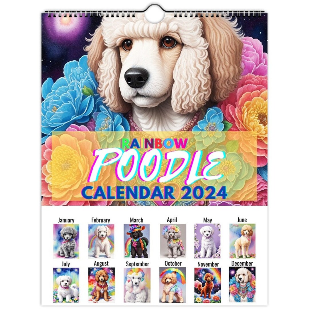Dog Calendar 2024 Poodle Physical Product Etsy
