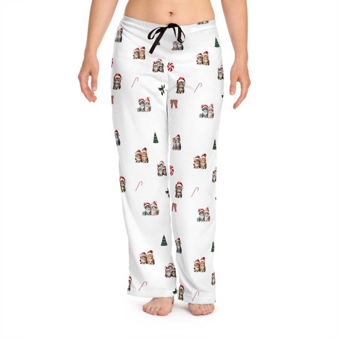 Women's Christmas Pajama Pants Christmas Pjs Kitty Etsy