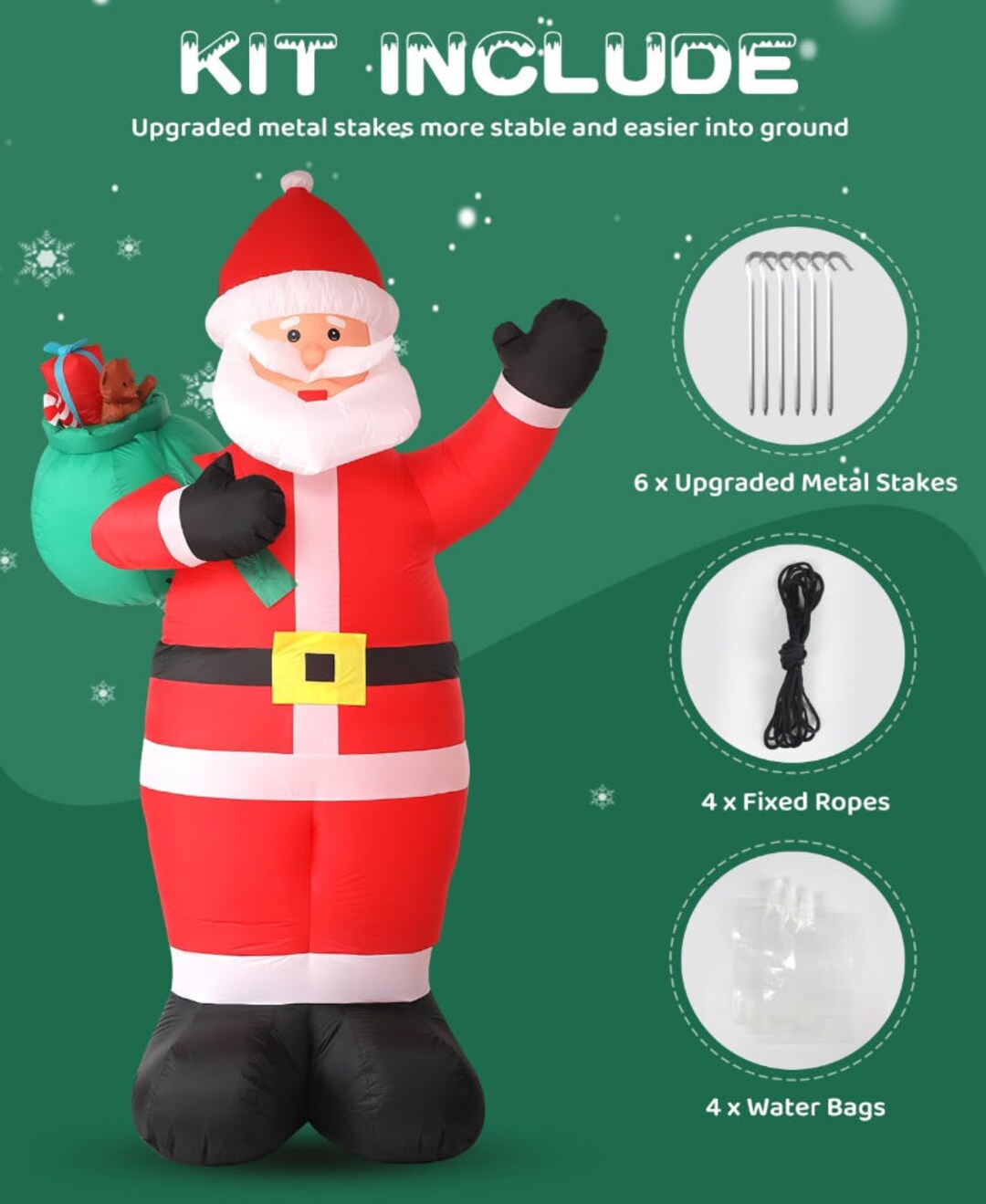 12FT Giant Christmas Inflatables Outdoor Decorations LED Etsy