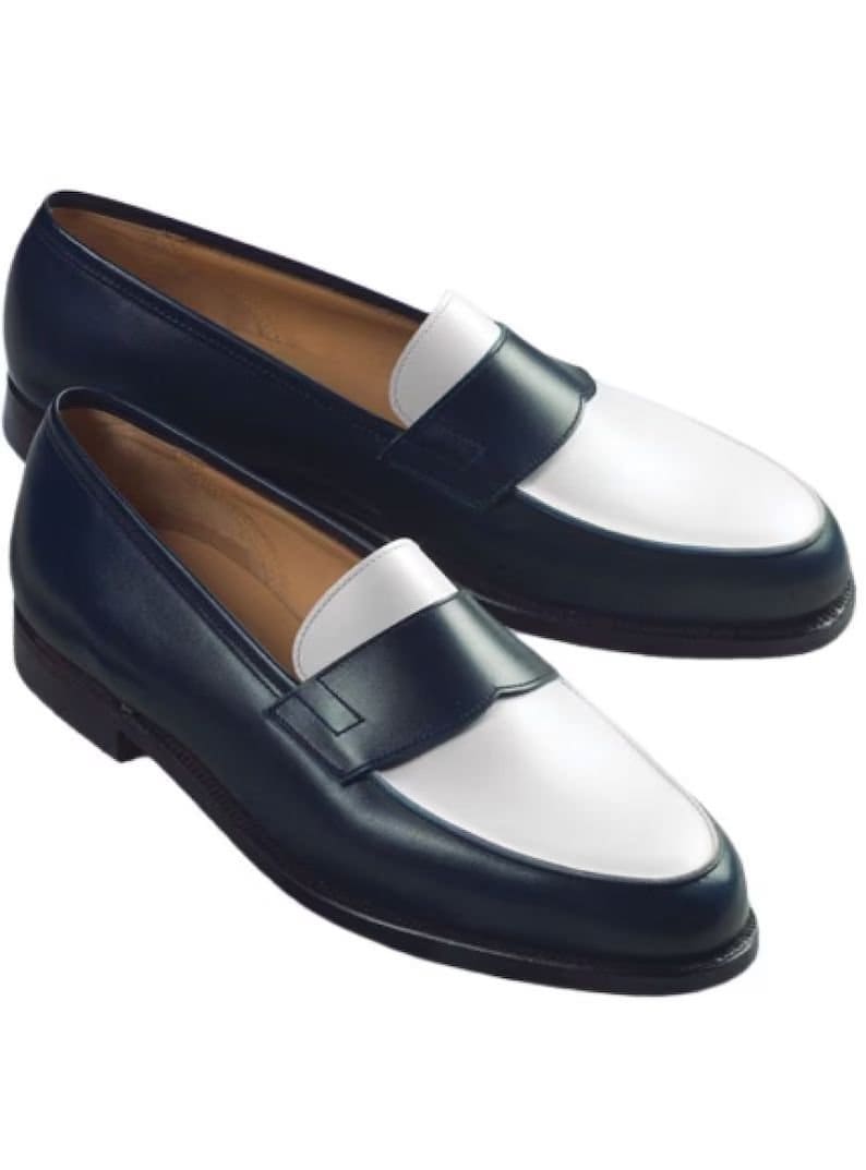 Men's Dress Shoe Two Tone Blue - Etsy