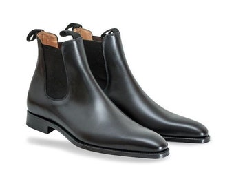 Men’s Handmade black Chelsea boots men’s black formal boots