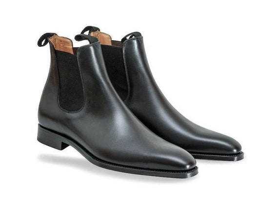 Men's Handmade Black Chelsea boots Men's Black formal boots Men's Handmade Black Chelsea boots Men's Black formal boots