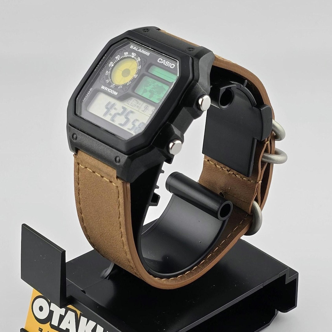 Casio AE-1200 Modified (black). Color Filtered LCD Watch on Brown ...