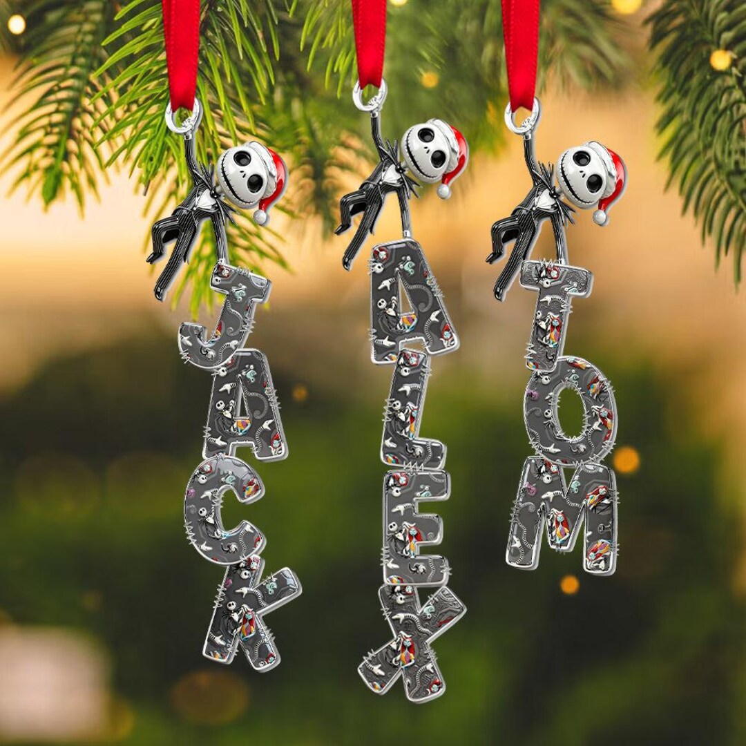 Personalized Jack Skellington Letters Christmas Ornament, Pumpkin King ...