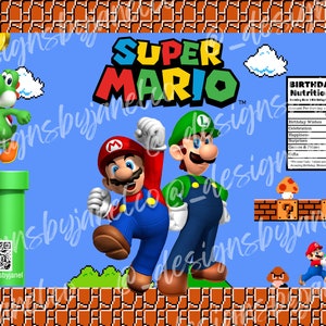 Mario Chip Bag Printable Template Kids Birthday Party - Etsy