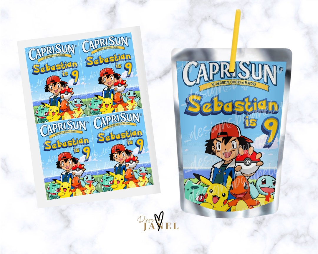 Pokemon Caprisun Labels Printable Template Kids Birthday - Etsy