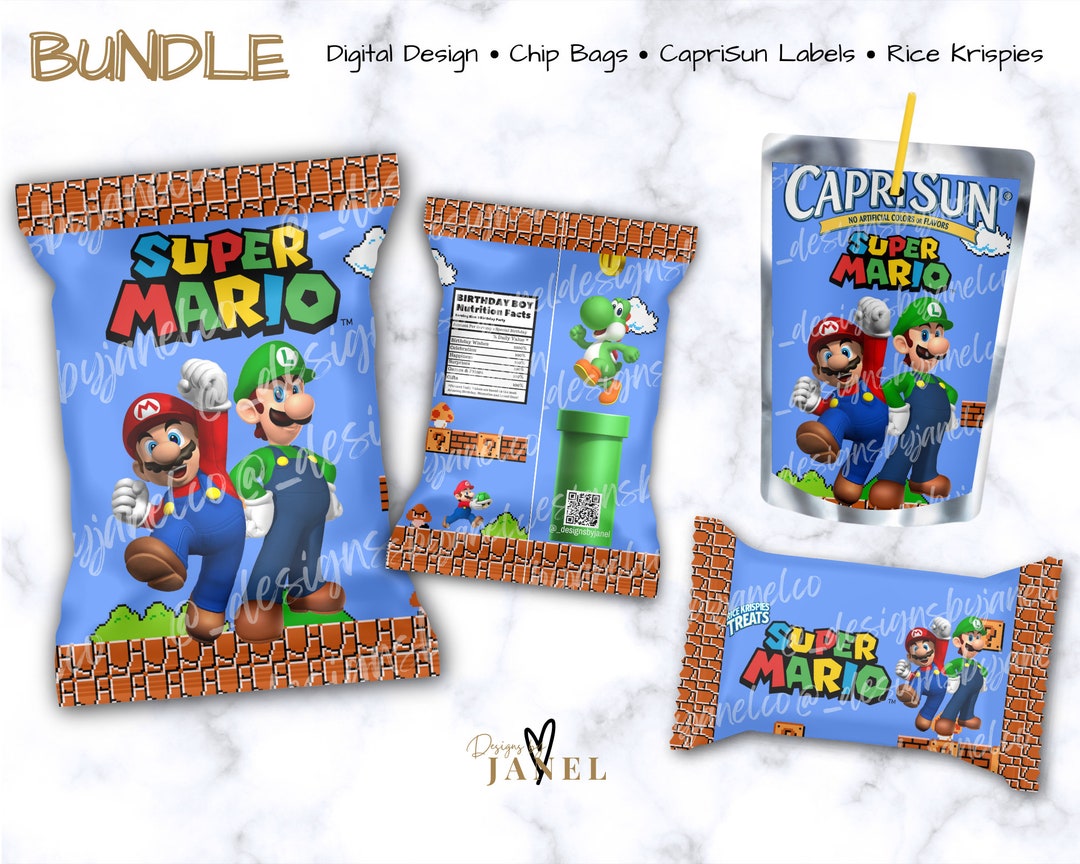 Mario Template BUNDLE Printable Template Kids Birthday - Etsy