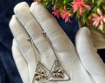 Schmetterling 925 Sterling Silber Baumeln Tropfen Ohrringe für Frauen und Mädchen anmutige Ohrringe oxidiertes Silber Ohrringe Jahrestag Geschenke
