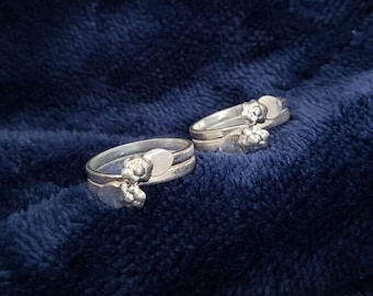 Flower Pattern toe ring set for women & girls Sterling Silver  Toe Ring Braid Designed Flower Toe Ring Entwined 92.5 silver toe ring