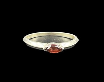 Natural Garnet Minimalist Ring in 925 Sterling Silver For Women & Girls Marquise Cut Garnet Delicate Ring Handmade Ring