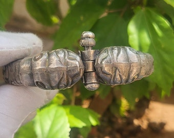 925 Sterling Silver Tiger Bracelet, Turkish Handmade Bracelet, Silver Bangle Animal Tiger Cuff Bangle, Gifts for Her, Silver Bangle Cuff