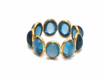 London Blue Topaz Ring In 18k Solid Gold Ring Handmade Ring Women Ring Eternity Ring Boho Ring Women Ring Anniversary Gifts For Your Love