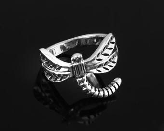 Libelle 925 Sterling Silber Ring für Frauen Handgemachte Ring Tier Schmuck Antik Ring