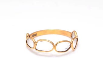 Diamond Ring Ethical Diamond Slice Ring Eternity Ring In 18k Solid Gold Ring Women Ring Engagement Ring Polki Stackable Ring Promise Ring