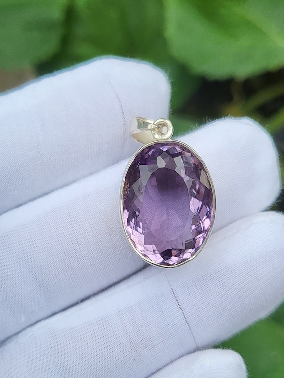 Orecchini A Bottone In Ametista Viola Naturale Per Donna - Argento Sterling 925 Placcato - Pietra Portafortuna Febbraio - Fatto A Mano