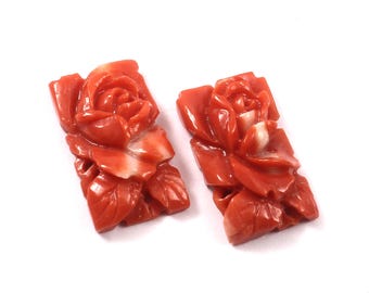 Naturel Rare 100% corail japonais original Momo fleur de corail sculpté à la main bijoux en corail pierres précieuses en vrac pour la fabrication de bijoux