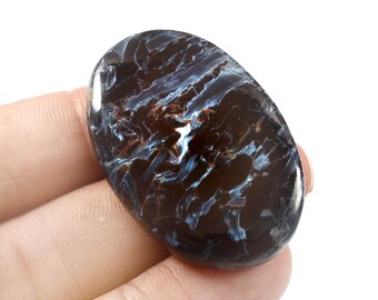 Wyjątkowa, najwyższej jakości jakość 100% naturalny kaboszon pietersite o owalnym kształcie, luźny kamień szlachetny do wyrobu biżuterii 58,7 CT 36,8X2,8X0,8 MM