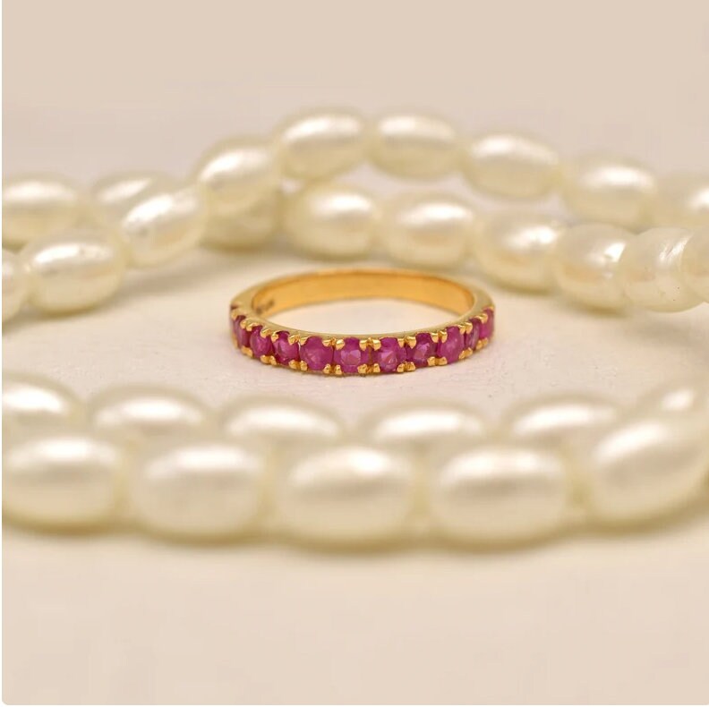 Natural Ruby Gemstone Ring July Birthstone Ring Handmade Ring 18k Solid Gold Ring Women Ring Round Ring Women Ring Unique Ring Wedding Gifts