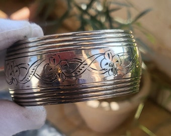Tibetan Silver Plated Cuff Bangle, Dolphin Bangle, Handmade Bangle, Vintage Bangle Bracelet, In 925 Sterling Silver Plated Bangle Gifts For