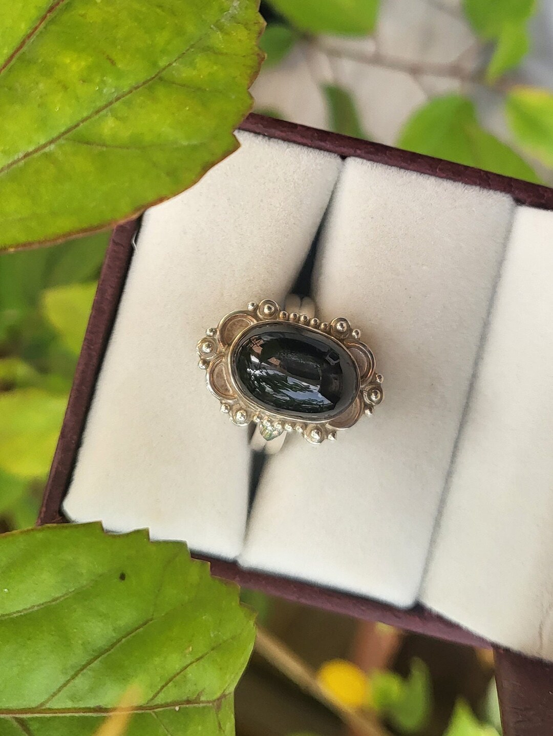 Black Star Ringblack Statement Ring Oval Ring 925 Silver Ringsilver