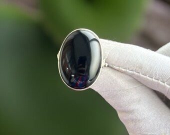 Anillo de ónix negro · Anillo de piedras preciosas · Anillo hecho a mano · Anillo ovalado · Anillo de novia · Anillo de moda · Anillo de plata de ley 925 · Anillo de banda de regalo