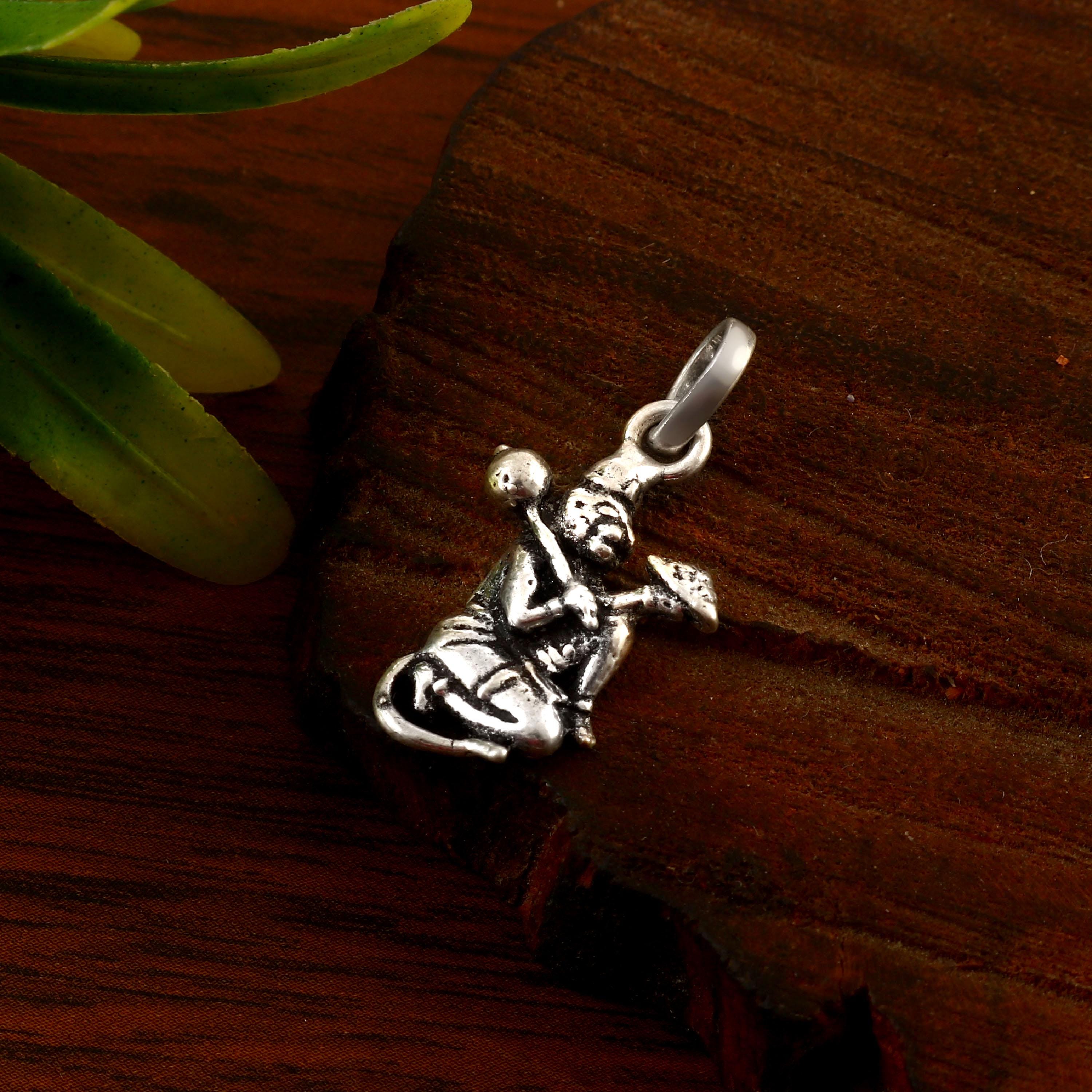 Hanuman Pendant, 925 Sterling Silver, Dronagiri Mountain, Rama