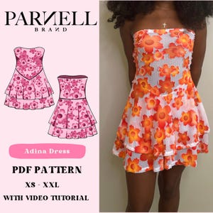 Summer Sun Dress PDF Sewing Pattern | Instant Download | Video Tutorial included XS-XXL| Letter, A4, A0