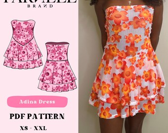 Summer Sun Dress PDF Sewing Pattern | Instant Download | Video Tutorial included XS-XXL| Letter, A4, A0