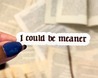 Sarcastic Sticker: I Could Be Meaner - Bookish Romance