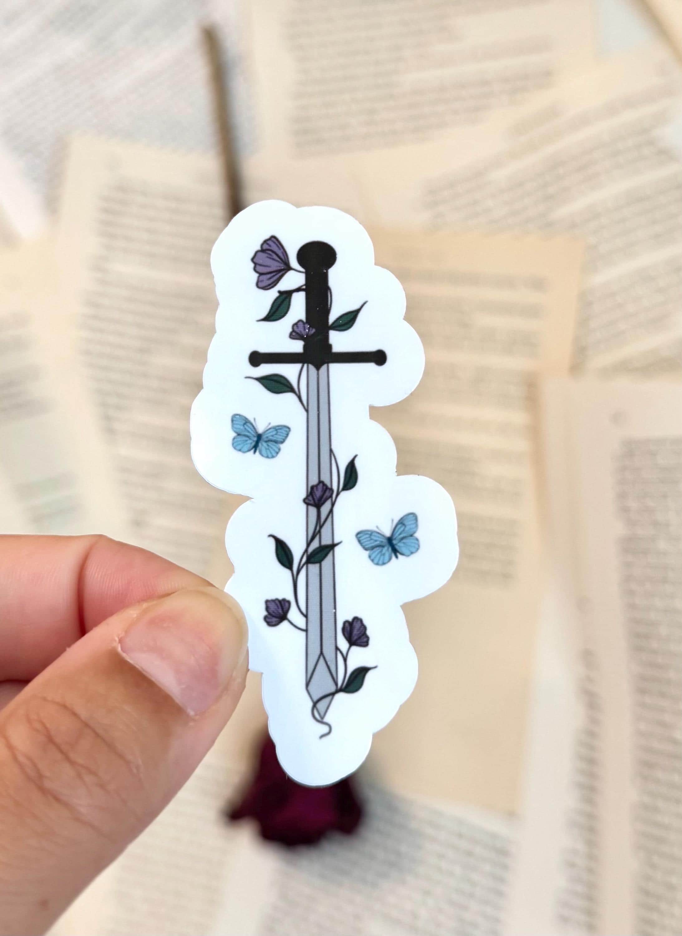 Magic Sword Sticker Fantasy Sword With Butterflies Sticker: Quicksilver Inspo - Etsy