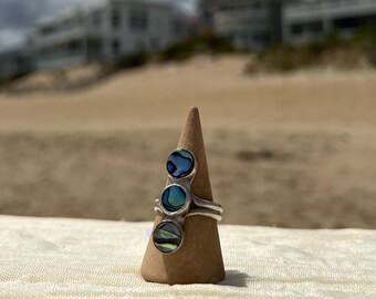 Anello triplo impilabile in abalone