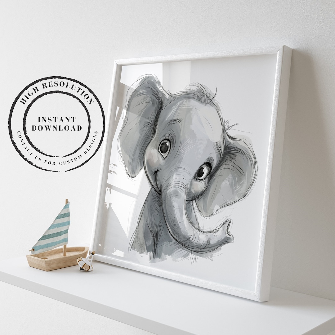 Elephant Printable - Elephant Nursery Wall Art - Baby Decor Safari ...