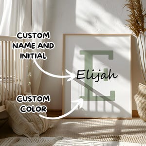 Name picture poster with letter and name children's room decoration boy girl gift for birth/baptism children baby/baby room personalized