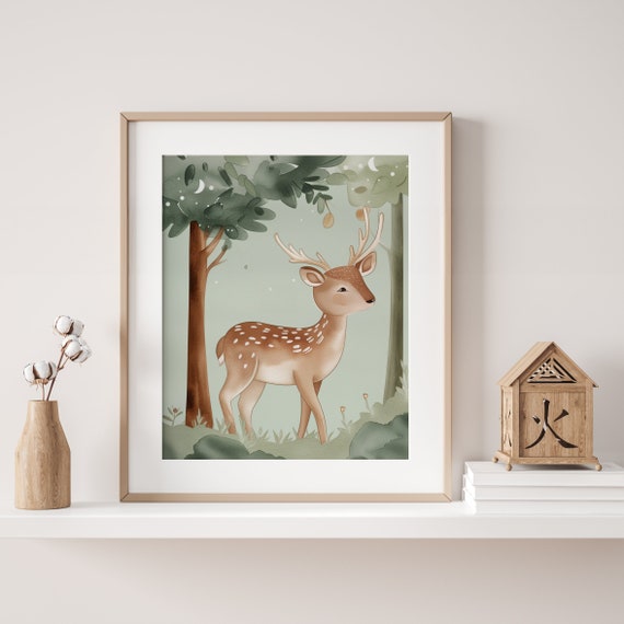 Deer Wall Art - Nursery Decor for Babies and Kids - High Resolution Digital Download