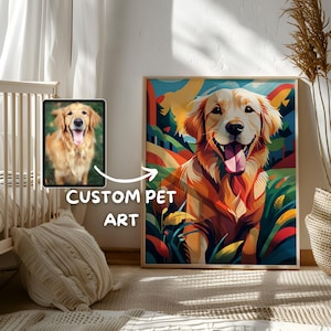 Custom Personalized Colorful Pet Pop Art Portrait, Custom Dog Portrait, Pop Art From Photo