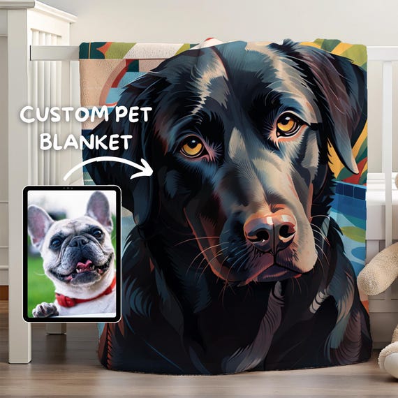 Personalized Blanket with Dog | Custom Pop Art Blanket | Blanket from Photo | Dog Lover Gift | Dog Photo Blanket | Personalized Dog Blanket