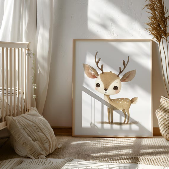 Baby Deer Fawn Wall Art Print ~ Nursery Decor Poster ~ Printable Digital Download