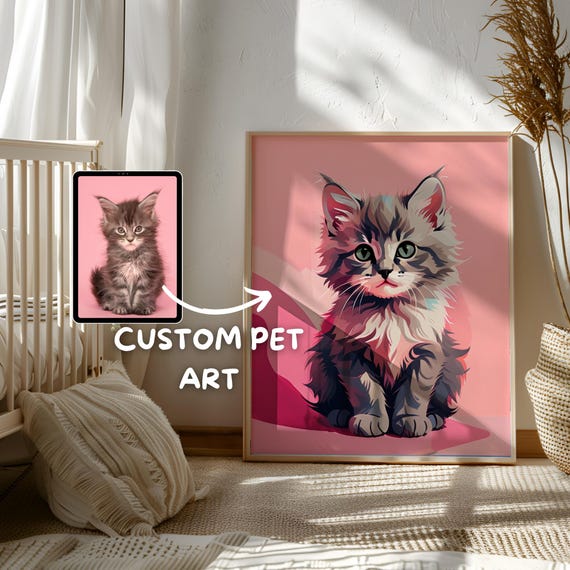 Digital Pet Portrait, Custom Pet Portrait, Pet Portrait From Photo, Dog Portrait, Custom Dog Portrait, Cat Portrait, Cat Mom Gift