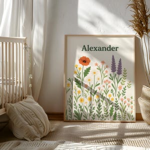 Wildblumen Wiese Namen Kunst für Kinderzimmer Dekor
