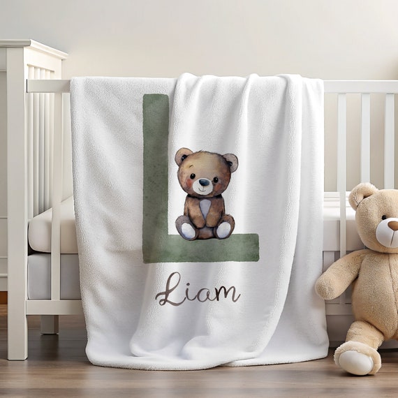 Bear Blanket | Custom Name Blanket | Animal Blanket for kids | Personalized Blanket for kids | Blanket with Name | Kids Custom Blanket