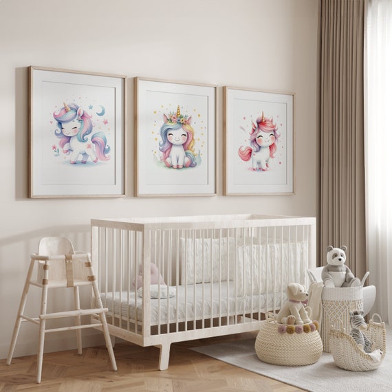 Unicorn Printable Wall Art | Fantasy Nursery Decor | Unicorn Digital Print | 3 Print Set Wall Art | Unicorn Art | Whimsical Unicorn