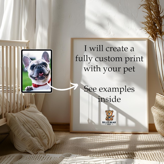 Custom Pet Print Personalized Pet Portrait Custom Pet Gift Custom dog portrait Dog caricature pet portrait from photo personalized pet art