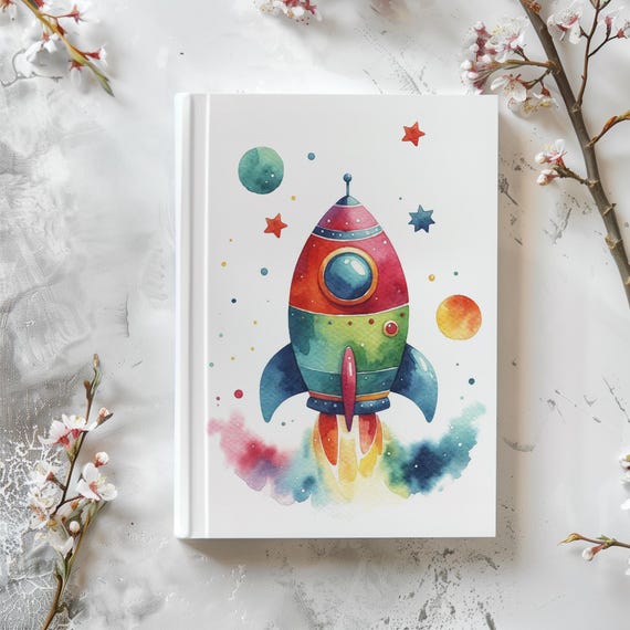 Space Notebook - Lined Journal - Astronaut Gift - Cool Notebook - Matte Hardcover Journal Kids Children's Birthday Astronaut and Space gift