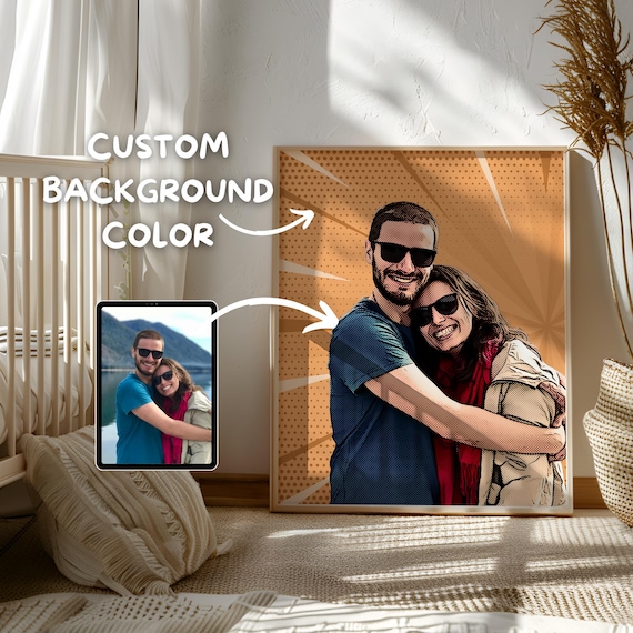 Couple portrait, Gift for couple, engagement drawing, boyfriend portrait, family portrait, custom gift, Faceless Gift, comic art style
