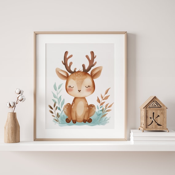Deer Wall Art - Printable for Children's Room - Gift for Kids, Grandkids, Babyshower, new parents